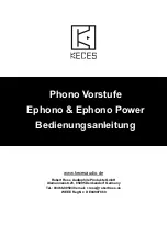 Preview for 12 page of Keces Ephono Power User Manual