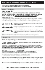 Предварительный просмотр 2 страницы Keeper KX9.5 Assembly & Operating Instructions