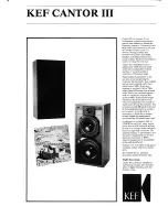 Preview for 1 page of KEF cantor III Specification