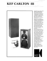 Preview for 1 page of KEF carlton III Specification