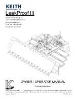 Предварительный просмотр 1 страницы Keith LeakProof III Owner'S Manual