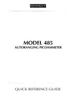 Preview for 1 page of Keithley 485 Quick Reference Manual