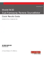 Keithley 6430 Quick Results Manual preview