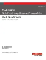 Предварительный просмотр 1 страницы Keithley 6430 Quick Results Manual