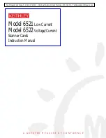 Preview for 1 page of Keithley 6521 Instruction Manual