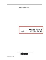 Keithley 7016A Instruction Manual preview