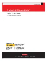 Keithley SourceMeter 2400 Quick Start Manual предпросмотр