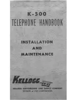 Предварительный просмотр 8 страницы Kellogg K-500 Installation And Maintenance Manual