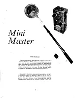 Preview for 1 page of Kellyco Mini Master User Manual