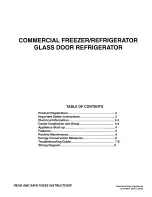 Kelvinator COMMERCIAL FREEZER/REFRIGERATOR GLASS DOOR... Use & Care Manual предпросмотр