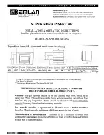 Preview for 1 page of Kemlan Super Nova Insert RF Installation & Operating Instructions Manual