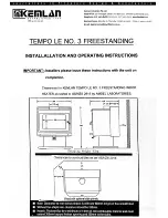 Kemlan Tempo Le No. 3 Installation And Operating Instructions Manual preview