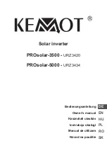 Preview for 1 page of Kemot PROsolar-3500 Owner'S Manual