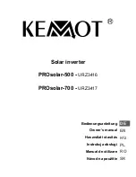 Kemot PROsolar-500 Owner'S Manual preview