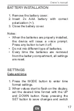 Preview for 17 page of Kemot URZ3219 Owner'S Manual