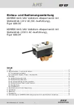 Предварительный просмотр 1 страницы Kemper KHS 686 04 Installation And Operating Manual