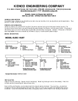 Предварительный просмотр 1 страницы Kenco KUSG Series Installation & Operation Instructions