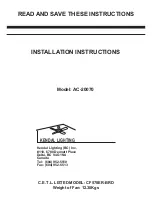 Kendal Lighting AC-20070 Installation Instructions Manual предпросмотр