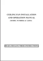 Предварительный просмотр 1 страницы Kendal Lighting AC-22054 Installation And Operation Manual