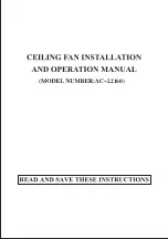 Предварительный просмотр 1 страницы Kendal Lighting AC-22160 Installation And Operation Manual