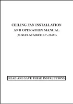 Предварительный просмотр 1 страницы Kendal Lighting AC-22452 Installation And Operation Manual