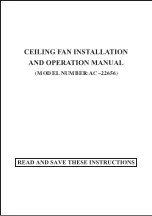 Предварительный просмотр 1 страницы Kendal Lighting AC-22656 Installation And Operation Manual