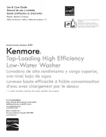 Предварительный просмотр 1 страницы Kenmore 110.21302013 Use And Care Manual