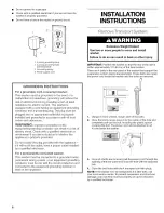 Предварительный просмотр 8 страницы Kenmore 110.4292 Owner'S Manual & Installation Instructions