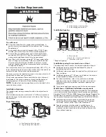 Предварительный просмотр 6 страницы Kenmore 110.70012 Series Use & Care Manual