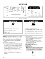 Предварительный просмотр 20 страницы Kenmore 110.8770 Series Use & Care Manual