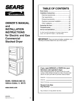 Kenmore 11062182100 Owner'S Manual preview
