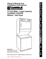 Preview for 1 page of Kenmore 11098762790 and Owner'S Manual And Installation Instructions