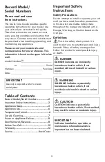 Preview for 2 page of Kenmore 111.22062 Use & Care Manual