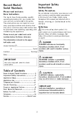 Preview for 2 page of Kenmore 111.22142 Use & Care Manual