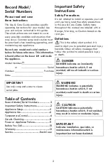 Preview for 2 page of Kenmore 111.22202 Use & Care Manual