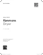 Предварительный просмотр 1 страницы Kenmore 111.6914 Series Use & Care Manual