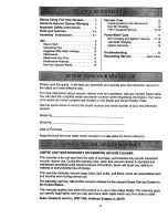 Preview for 2 page of Kenmore 116.22822 Owner'S Manual