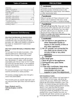 Preview for 2 page of Kenmore 122.161249 Use And Care Manual