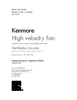 Предварительный просмотр 1 страницы Kenmore 127. 32217310 Use & Care Manual