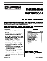 Preview for 1 page of Kenmore 134309800 Installation Instructions Manual