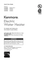 Предварительный просмотр 1 страницы Kenmore 153.329266 Use & Care Manual