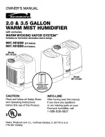 Предварительный просмотр 1 страницы Kenmore 2.0 & 3.5 gallon warm mist humidifier 997.151230 Owner'S Manual