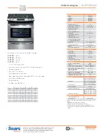 Kenmore 22-46762 Specifications preview