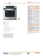 Предварительный просмотр 1 страницы Kenmore 22-48782 Specifications