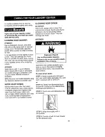 Preview for 45 page of Kenmore 24-Inch Wide/120-Volt LAUNDRY CENTER and Owner'S Manual And Installation Instructions