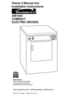 Kenmore 240-volt compact electric dryers Owner'S Manual & Installation Instructions предпросмотр