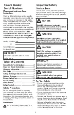 Preview for 2 page of Kenmore 253.22052 Use & Care Manual