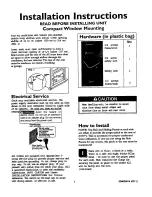 Preview for 1 page of Kenmore 25372055201 Installation Instructions