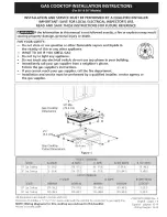 Preview for 1 page of Kenmore 3247 - Elite 36 in. Gas Cooktop Installation Instructions Manual