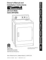 Предварительный просмотр 1 страницы Kenmore 3405587 Owner'S Manual And Installation Instructions